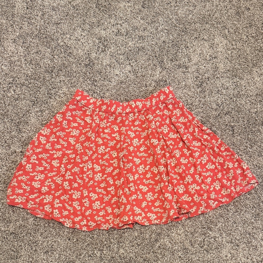 American Eagle Outfitters Red Floral Summer Skirt